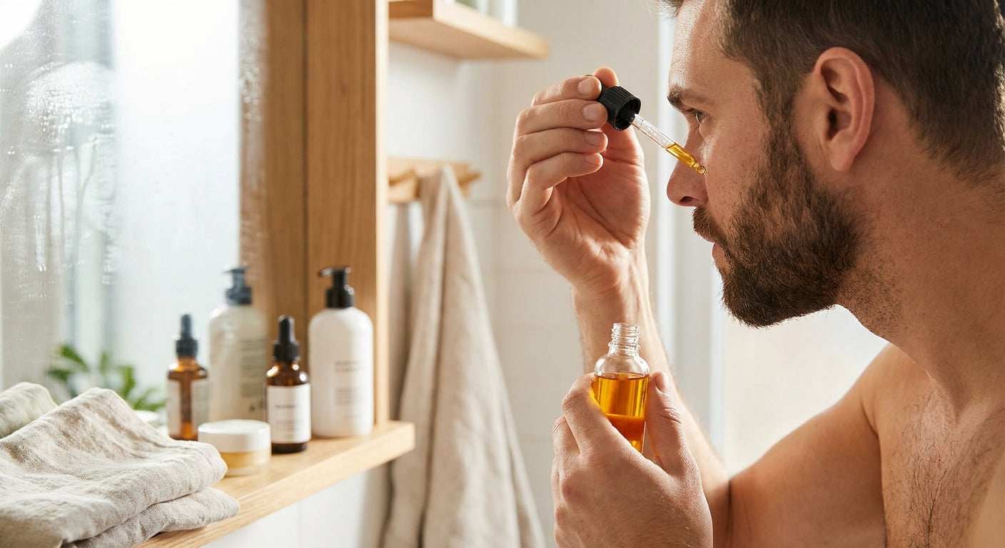 Facial oil for men who go days without shaving