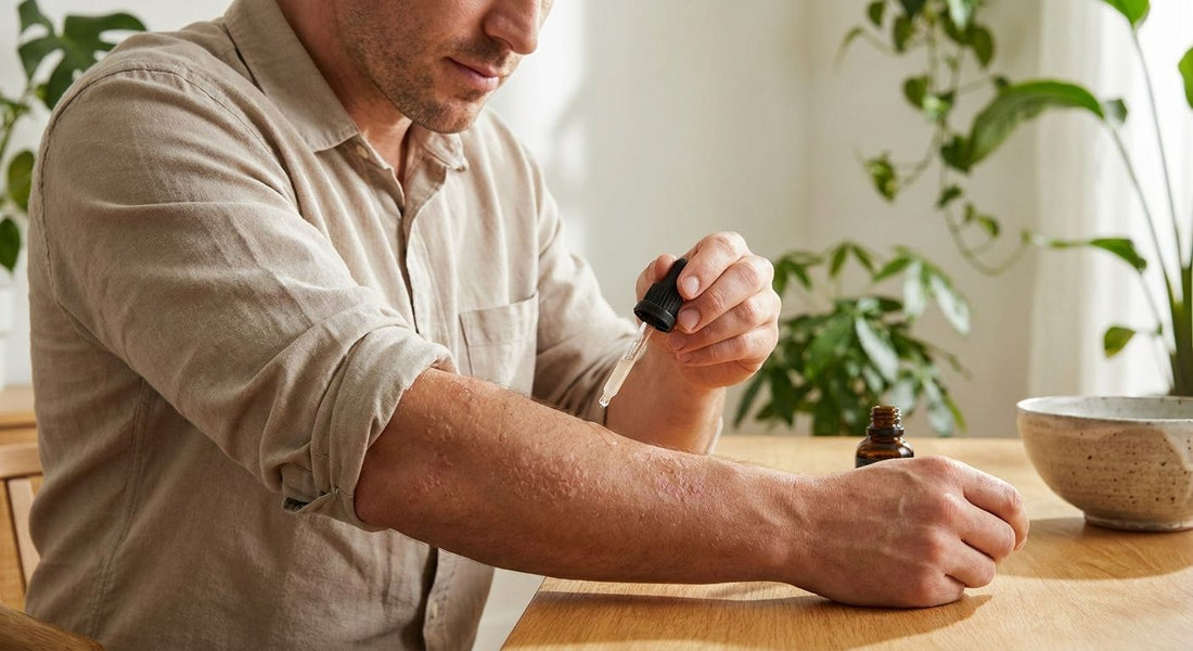 Facial serum for men with persistent bumpy skin on their arms