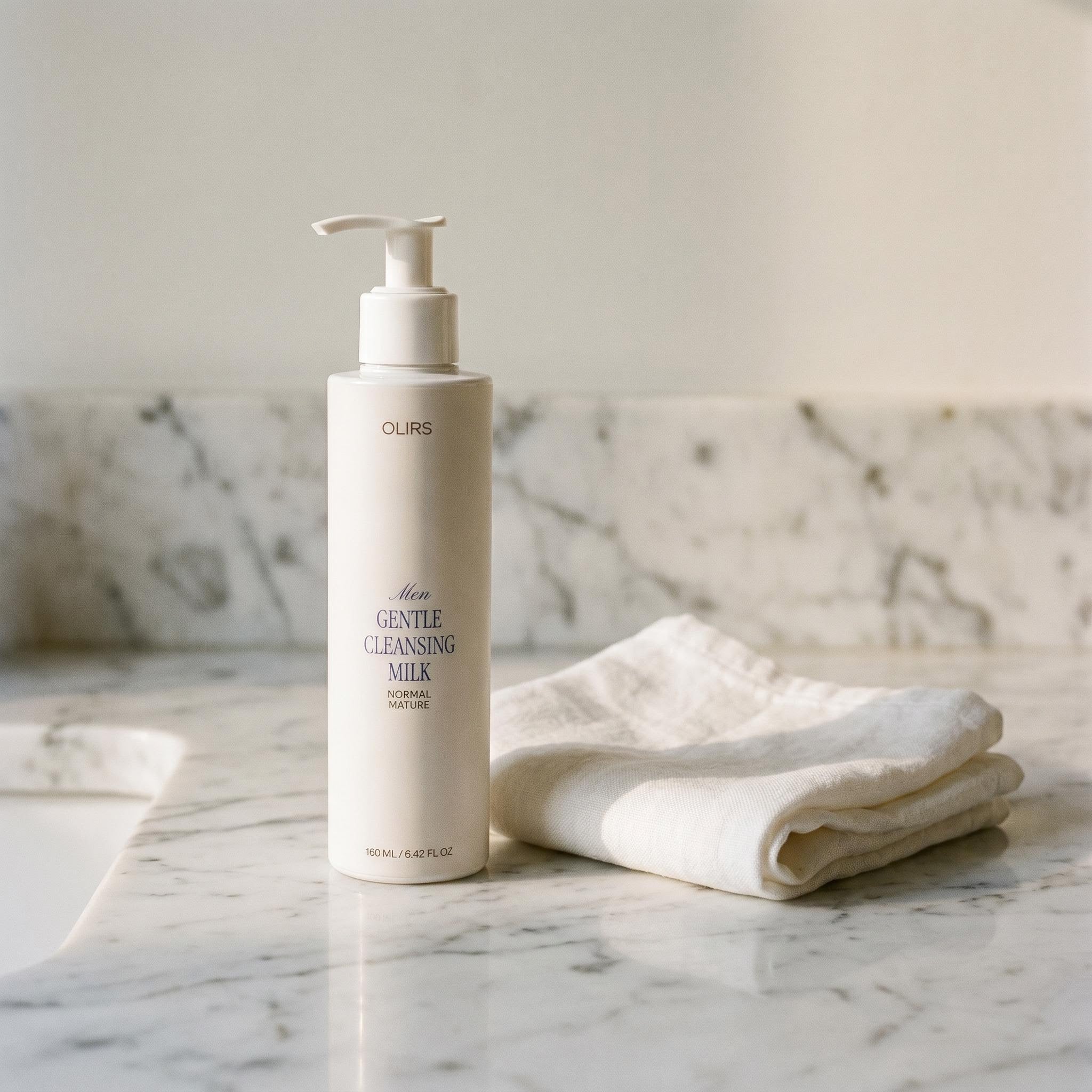 Gentle Cleansing Milk - Lifestyle Countertop | OLIRS Men's Skincare